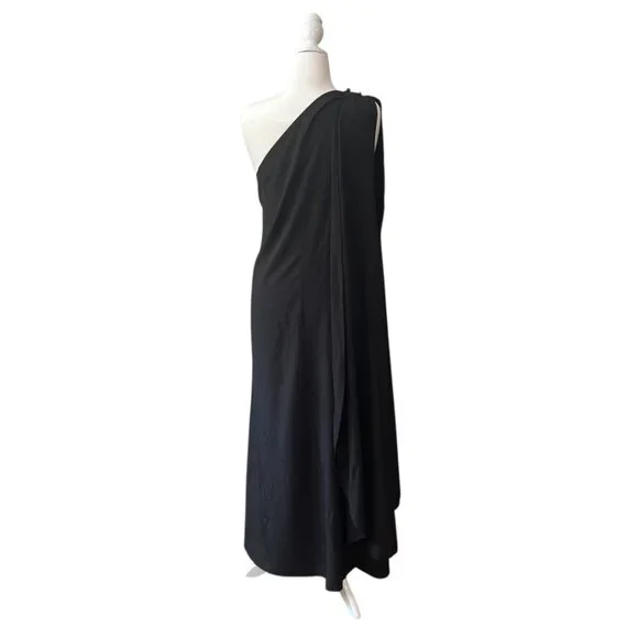 Black One-Shoulder Beaded Maxi Dress w/ Cloak Sleeve – Size XL (NWOT) – GWP - Picture 6 of 8